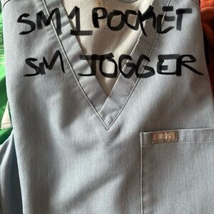 Figs Heathered Indigo scrub set